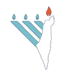 Chabad Israeli Center logo — teal menorah on a silhouette of Israel